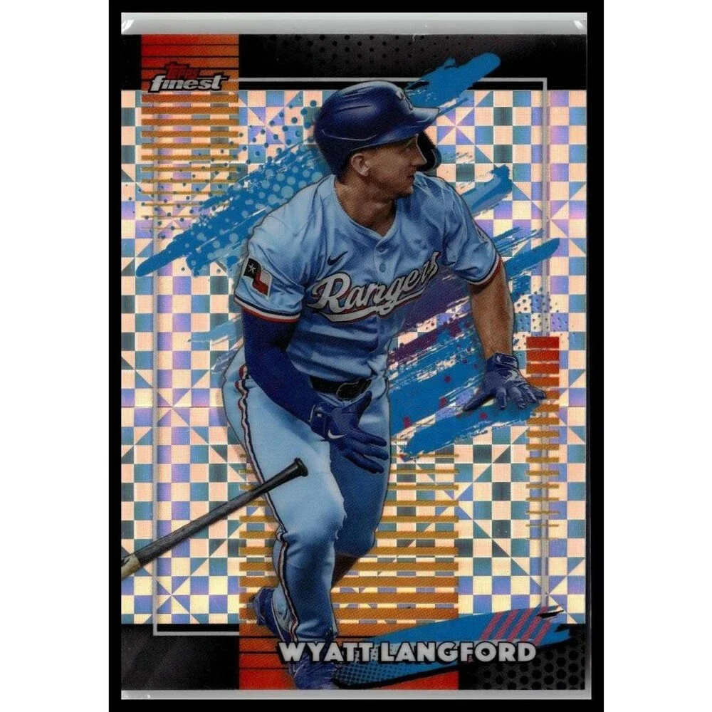 2026 Topps Finest Wyatt Langford 67 Geometric Refractors Texas Rangers Uncommon